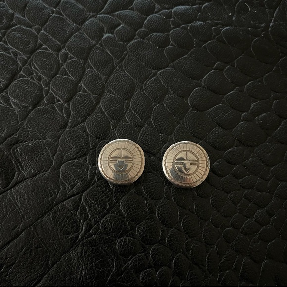Sterling silver 925 Zuni Sun Face design Button Covers - Picture 6 of 8
